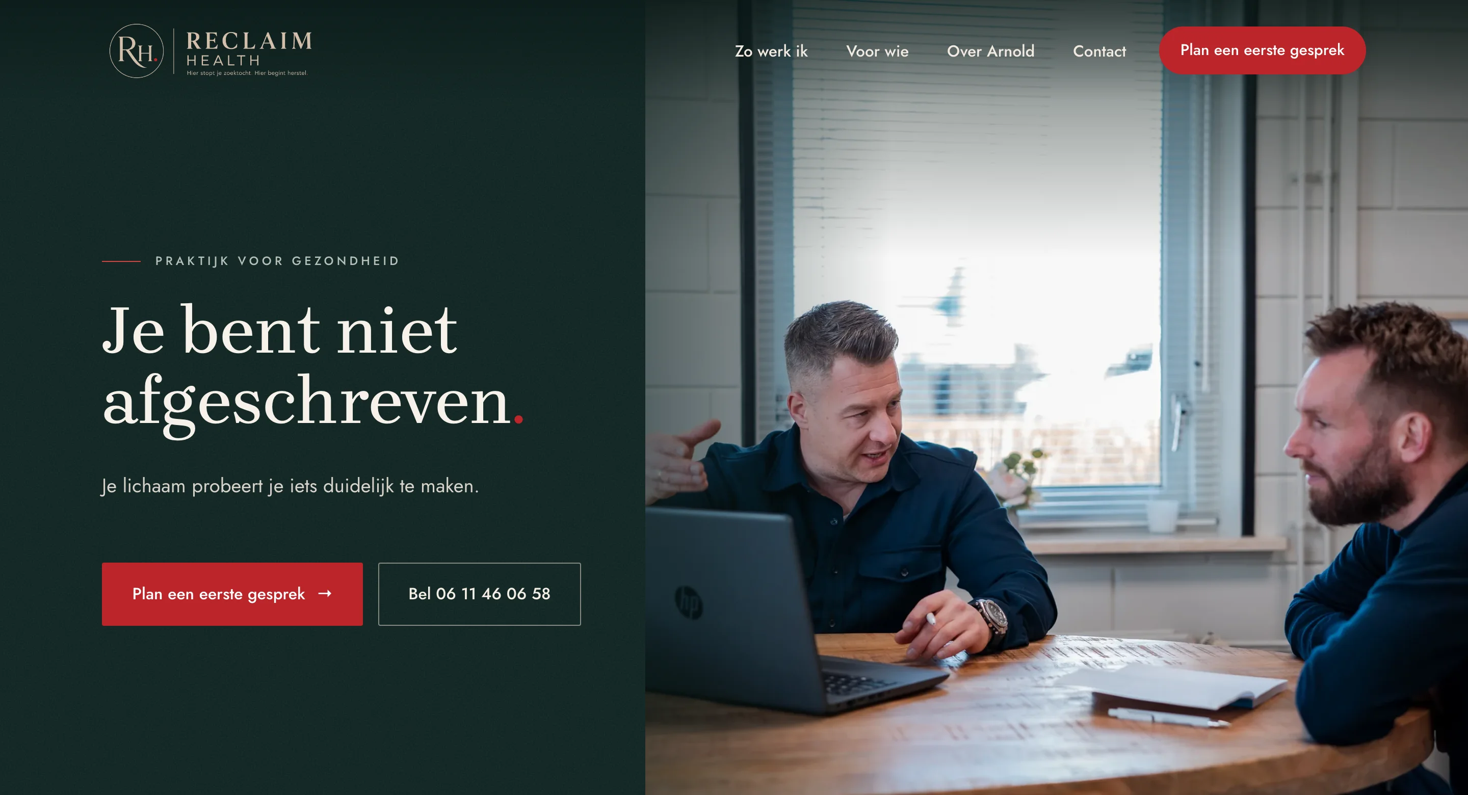 Reclaim Health op een laptop