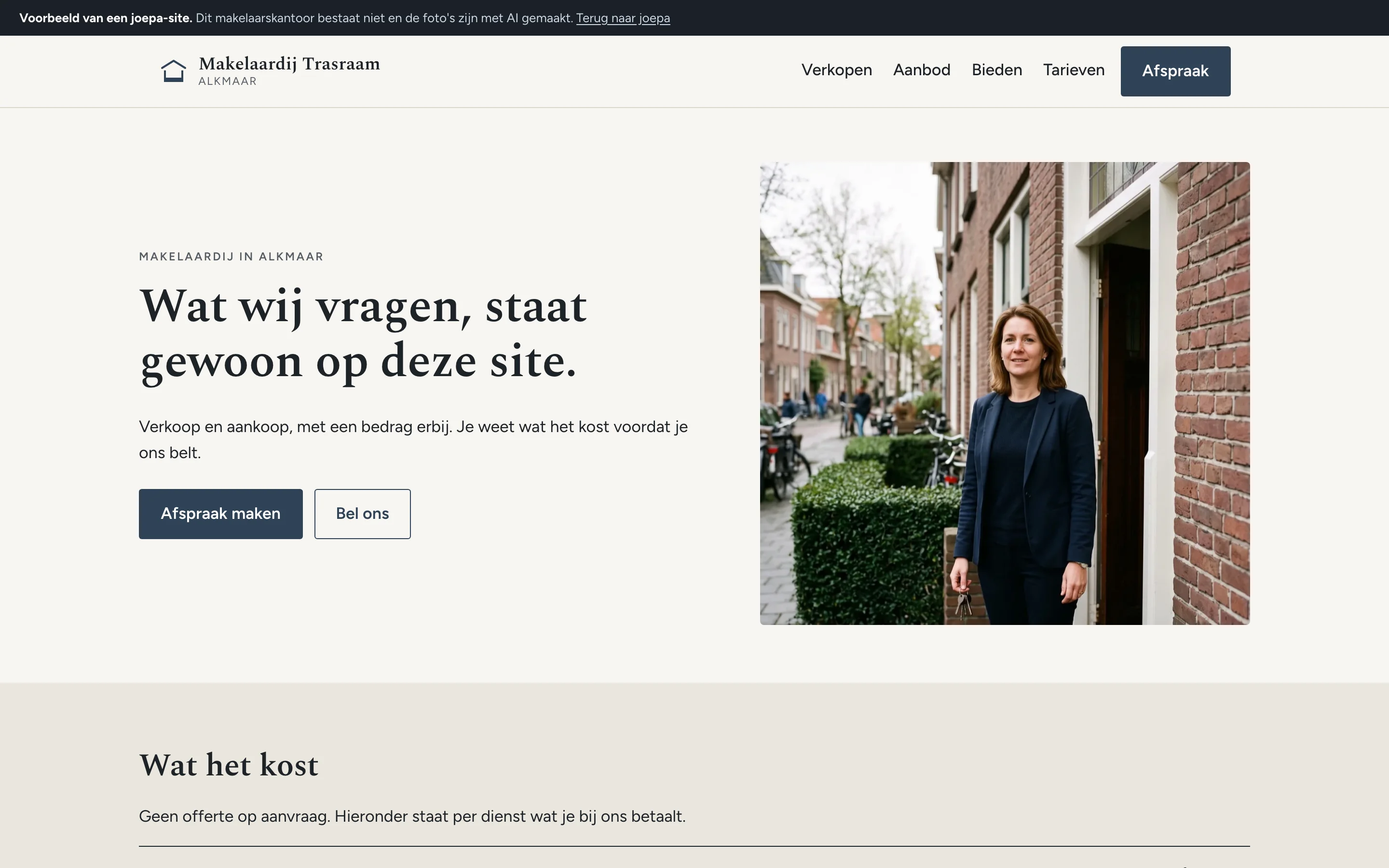 Makelaardij Trasraam op een laptop